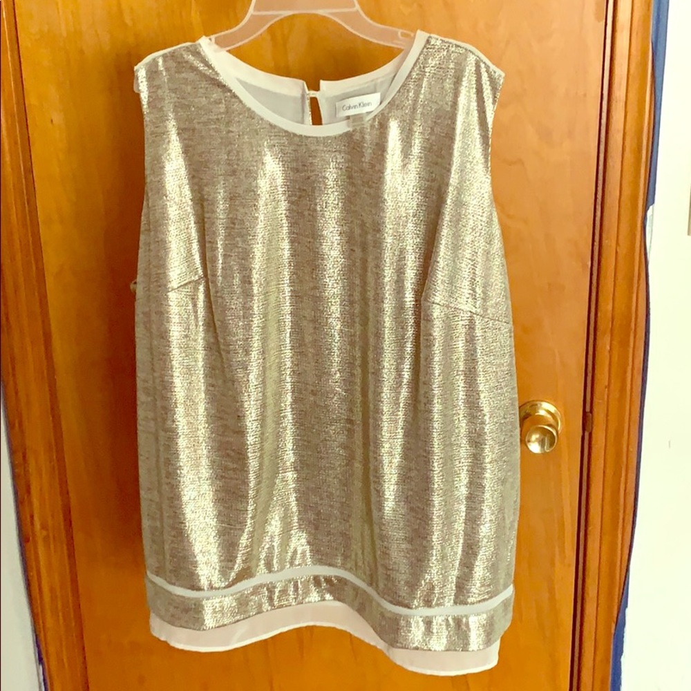 Calvin Klein metallic top